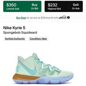 Nike Kyrie 5. SpongeBob squidward
